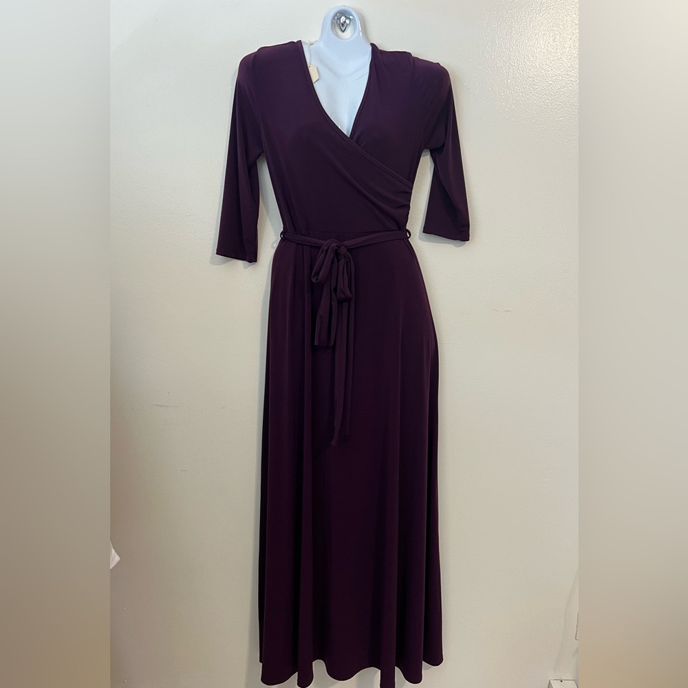 Elegant Purple Wrap Dress